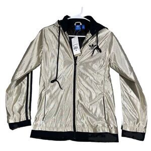 ADIDAS Originals‎ Drop Metallic Golden Hoddie Gold Full Zip Size 38